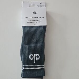 ALO Yoga Unisex Throwback Sock - Charcoal Green